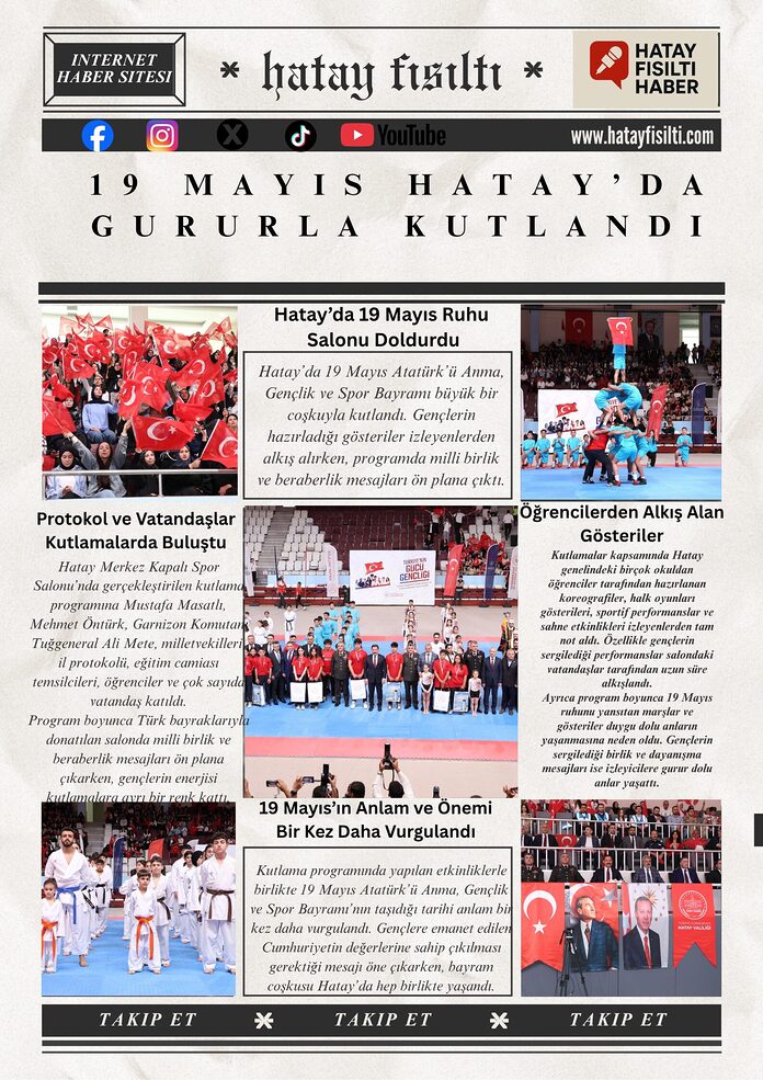 19 Mayıs Hatay’da Gururla Kutlandı