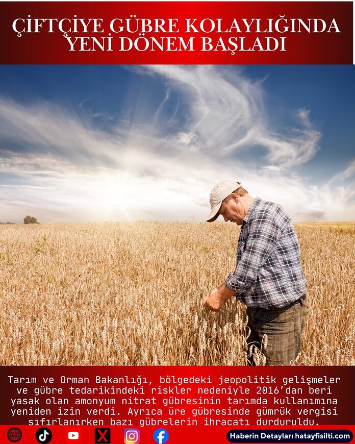 Çiftçiye Gübre Kolaylığında Yeni Dönem Başladı