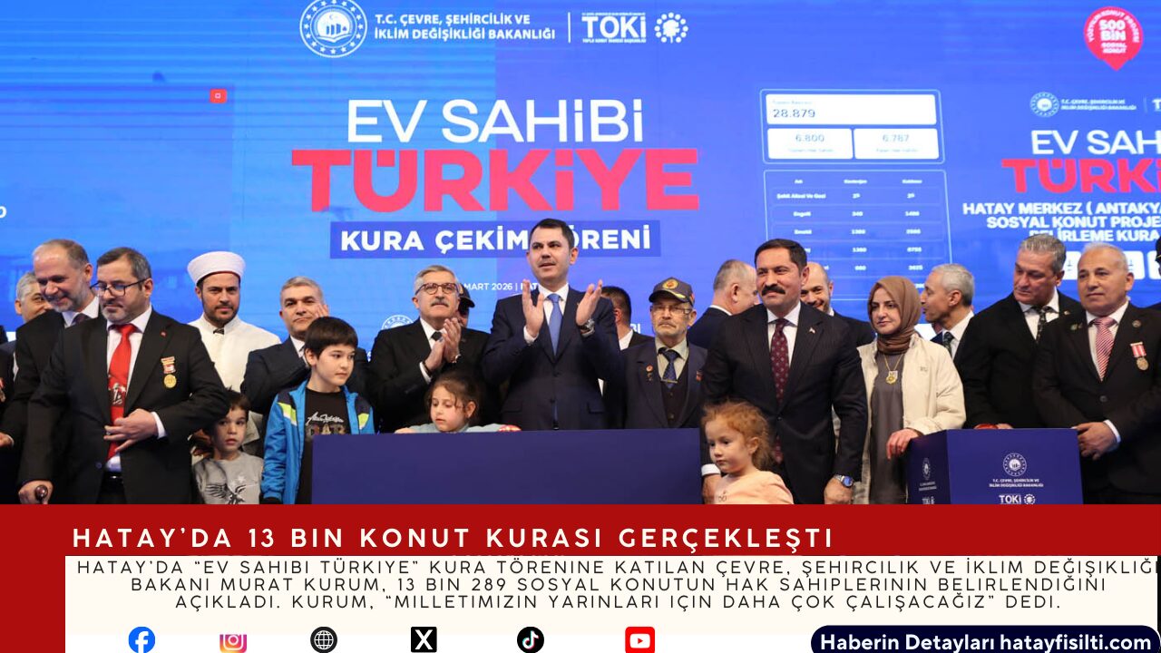 Hatay’da 13 Bin Konut Kurası Gerçekleşti
